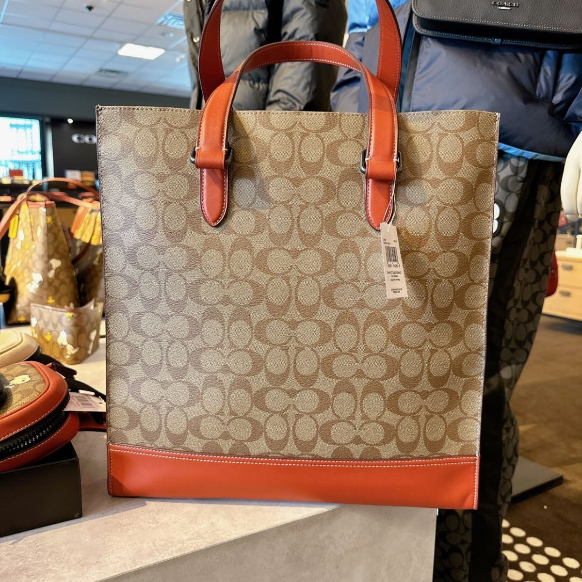 Coach CE948 Coach X Peanuts Graham Structured Tote With Patches In Gunmetal/Khaki Multi Coach CE948 Coach X Peanuts Graham Structured Tote With Patches In Gunmetal/Khaki Multi